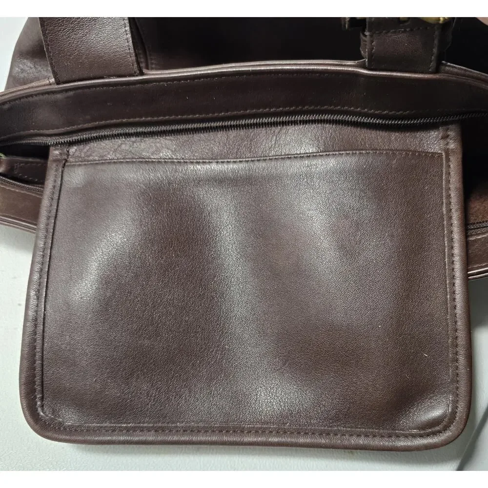 Authentic COACH Waverly Bag 4133 Mahogany Dark Brown Leather Satchel Tote 1990s